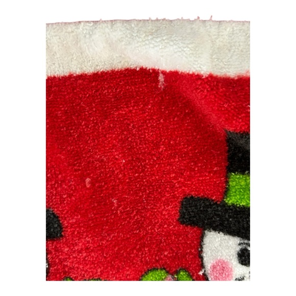 VTG Christmas Half Aprons Lot of 3 Terry Cloth Red Green Tie Back Santa Snowman - Picture 11 of 16